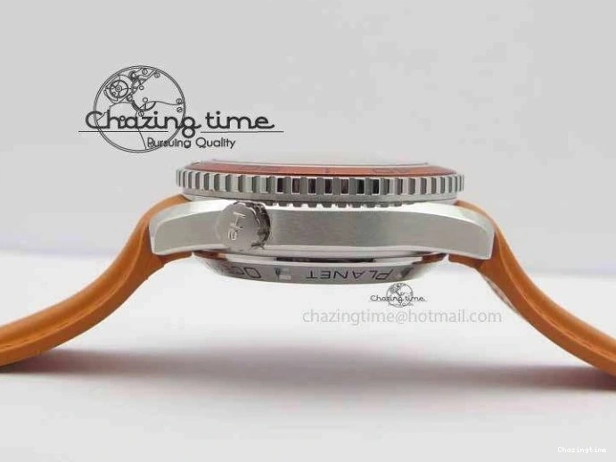 0513 Planet Ocean Master Chrono 45mm SS OM 1:1 Best Edition Black Dial On Orange Rubber Strap A Attractive 8170